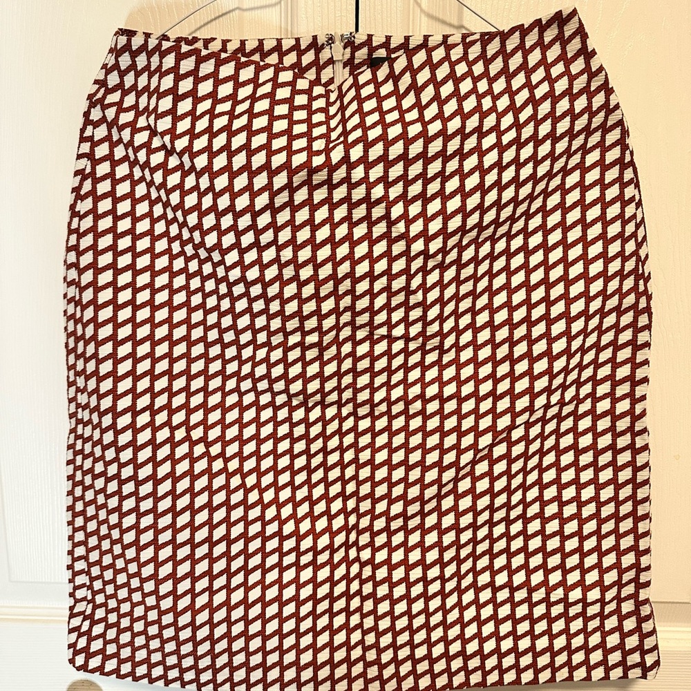 Ann Taylor Factory Red and White Pencil Skirt